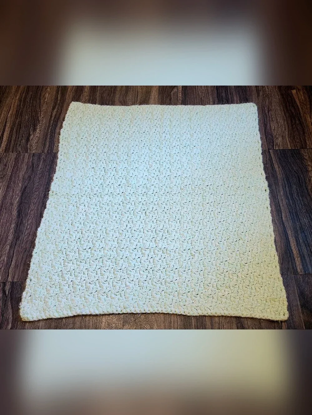 NEW Handmade Large Soft Stretchy Baby Blanket Mint Green Crocheted